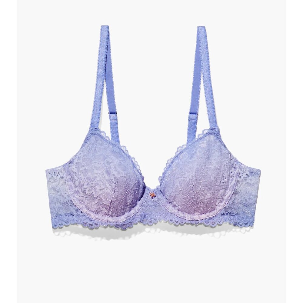 NEW! Savage X Fenty Floral Lace Unlined Bra in Purple Lavender 36DDD ROMANTIC